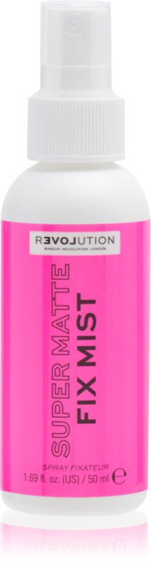 Revolution Super Matte Fix Mist bază de machiaj și spray fixator 2 în 1 cu efect matifiant 50 ml